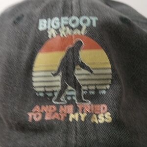 Bigfoot Sasquatch Baseball Cap Hat Black Men Boys Summer Cabin Hunting